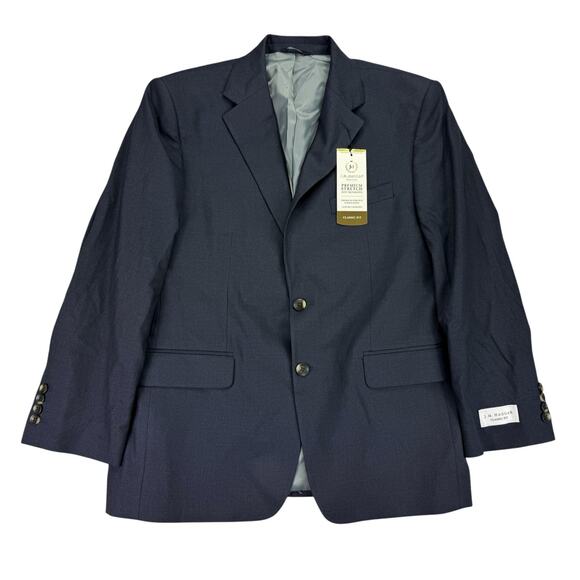 Haggar Mens Premium Stretch Classic Fit Suit Jacket Navy Blue 42S - Picture 1 of 6